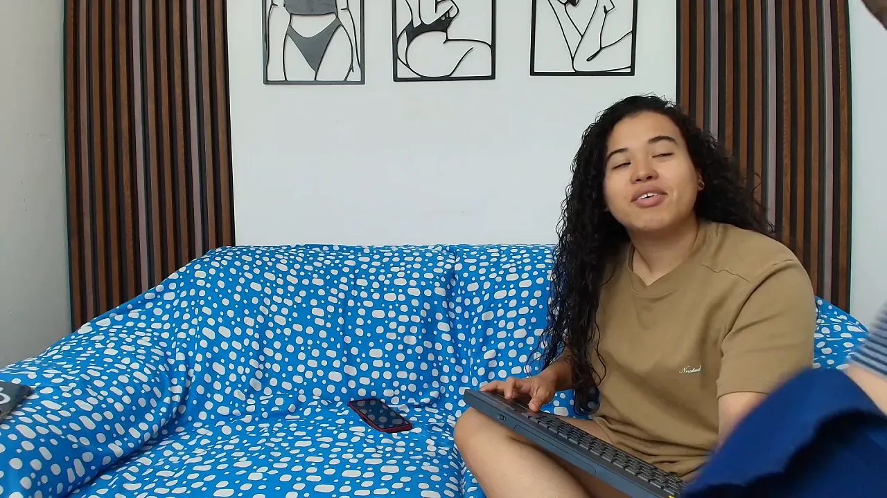 Ema Abby, a horny Latina from Argentina and Colombia, masturbates on webcam with her big