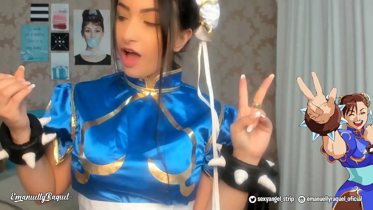 Cosplaying Chun Li gets her big tits creamed by a cock hero