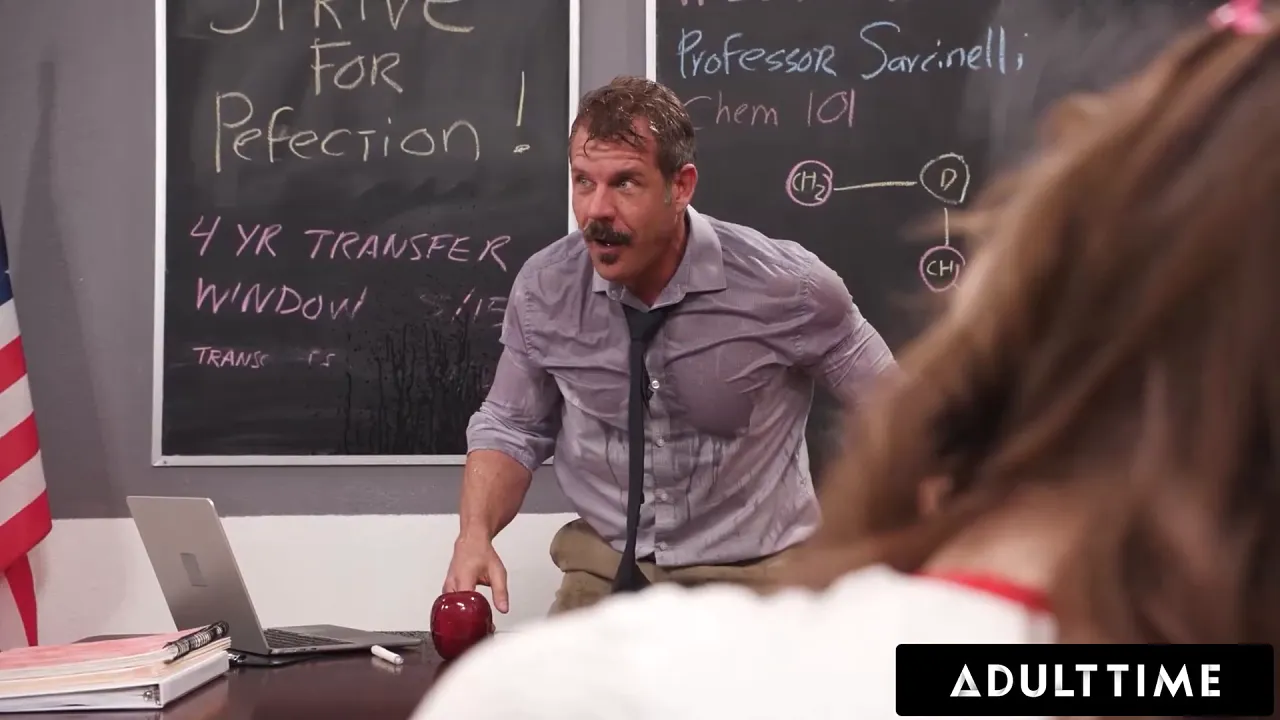 Petite squirter Rose Carter wets her teacher during detention