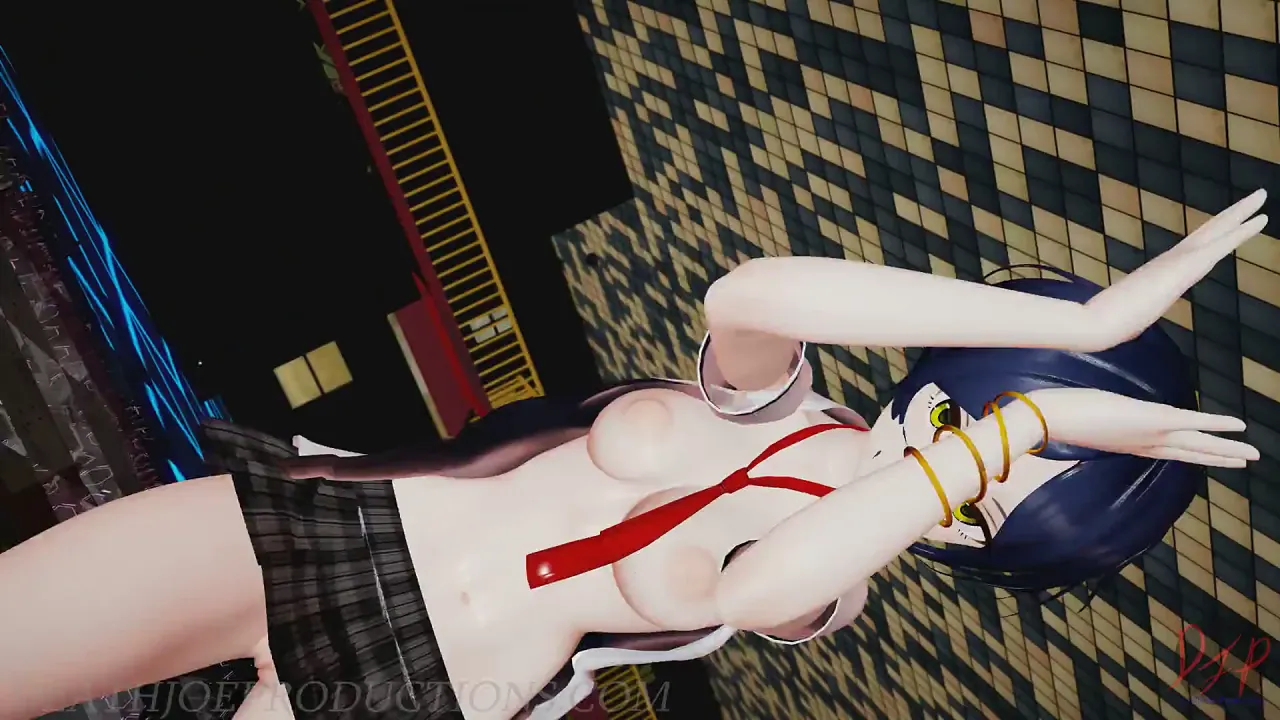 Korean solo babe with small tits in MMD R18 hentai adventure