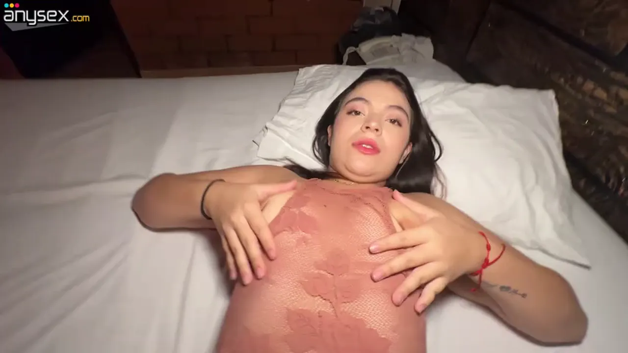 Latina with big tits sucks cock before riding him in bed