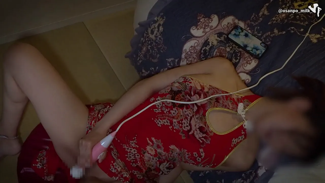 Osanpo Milk uses a vibrator on her big tits in an elegant Japanese POV hentai video