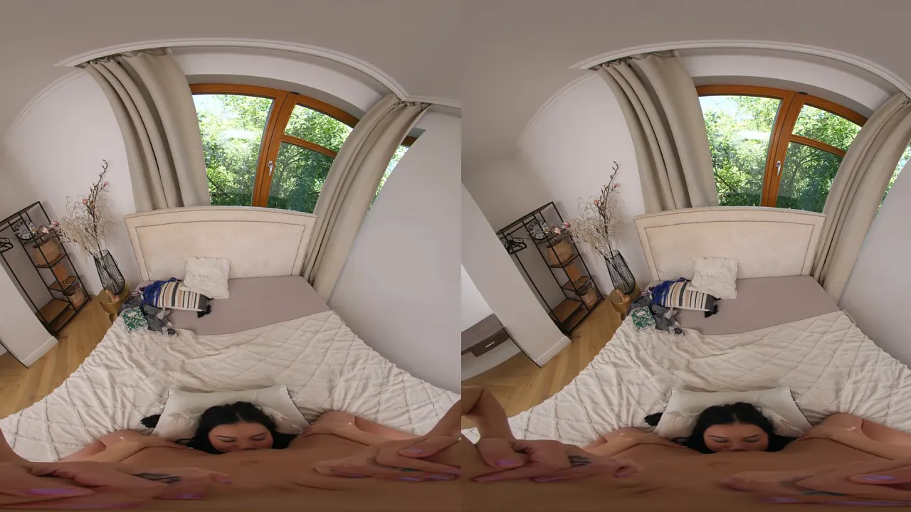 Lesbian sex with Milena Ray in lingerie - VR porn for women