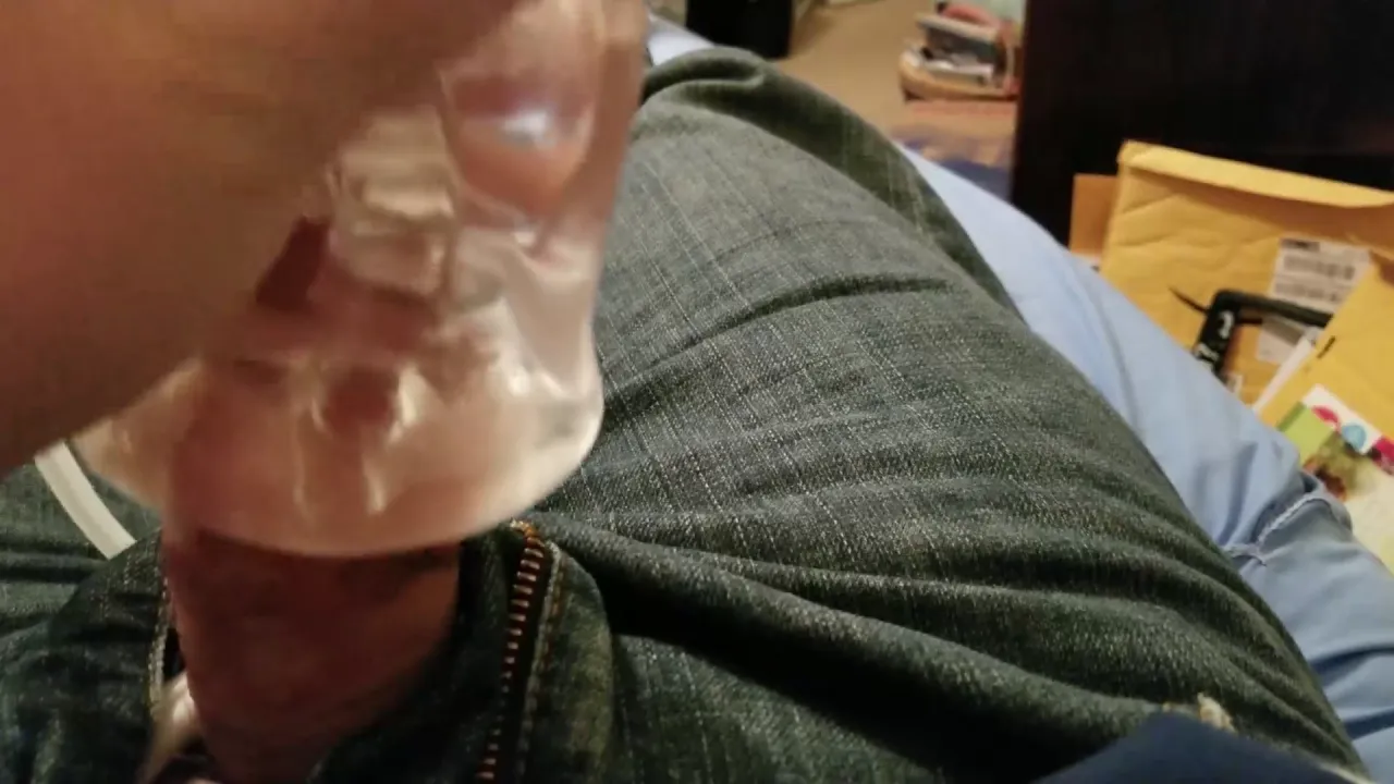 Amateur guy masturbates with toys and moans loudly