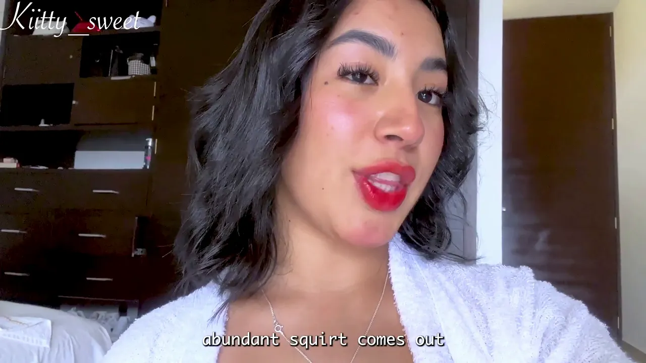 Latina solo masturbation with big hairy tits and squirting