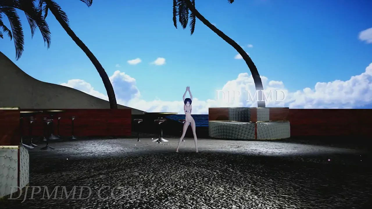 Kanade performs a solo dance routine on the beach lounge stage