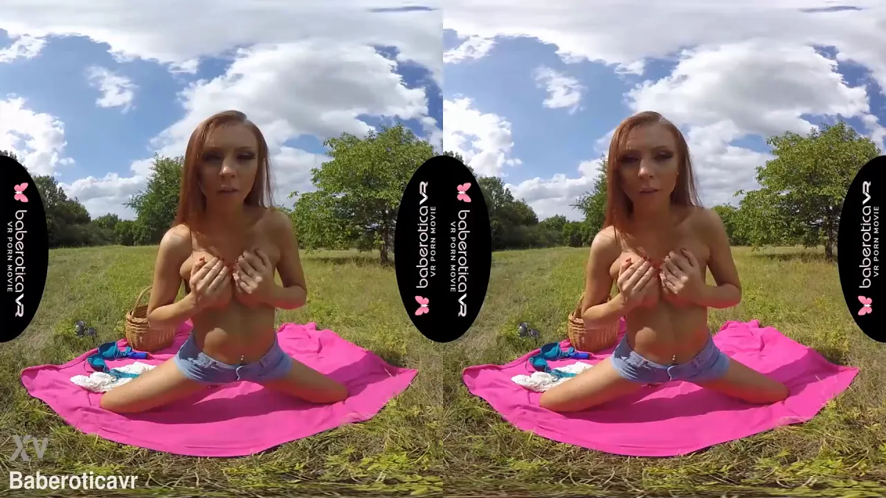 Brunette solo masturbation with sex toys in VR
