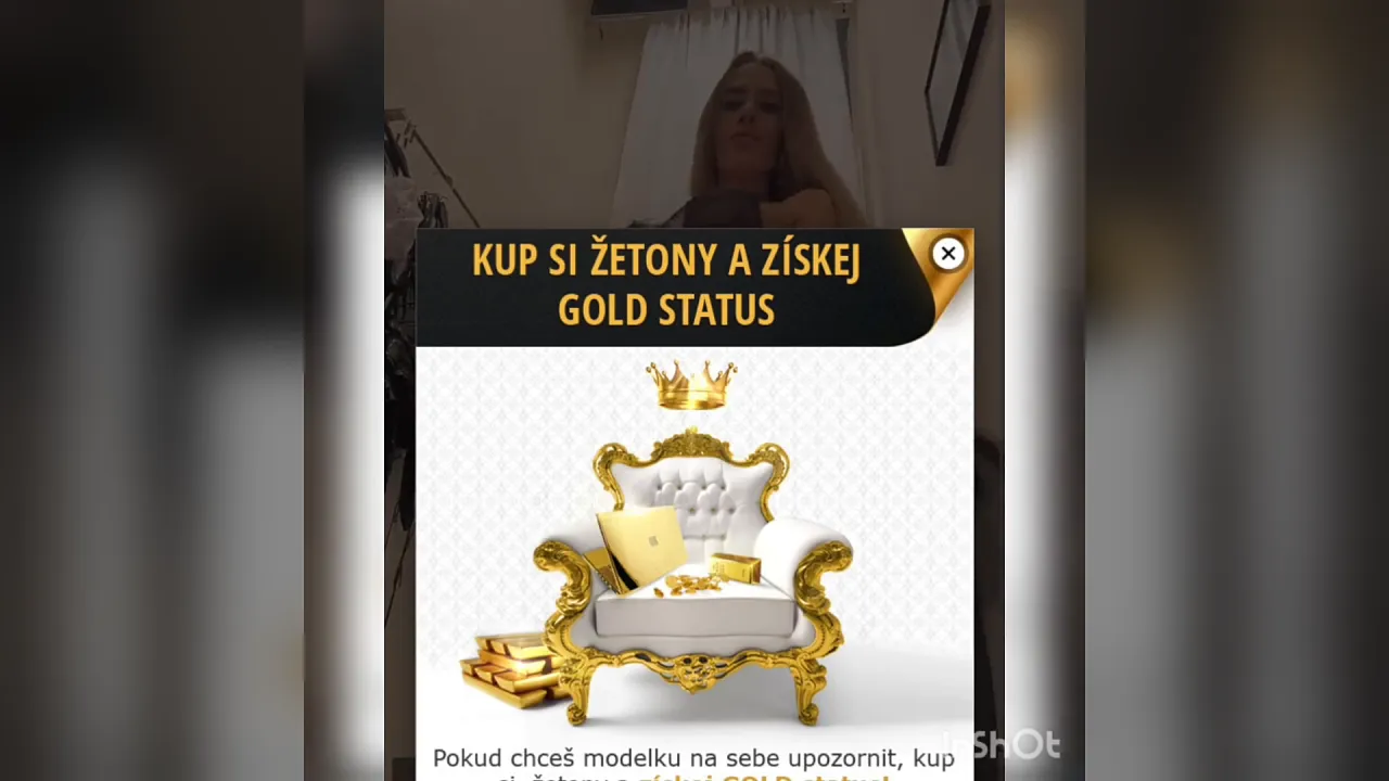 Russian blonde webcam model fingers herself and sprays sperm