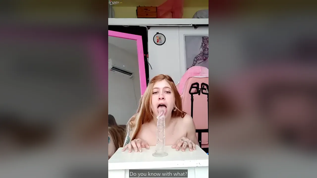 Elf girl masturbates with a dildo and stretches her tight asshole